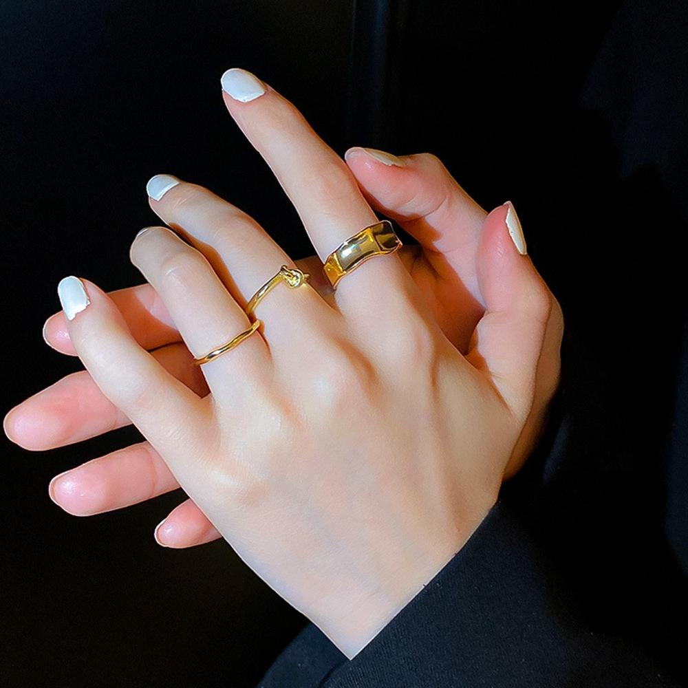 Mxbeauty Cincin Terbuka Mewah Dapat Disesuaikan Diikat Perhiasan rings Perempuan Paduan Net Merah Ekor ring