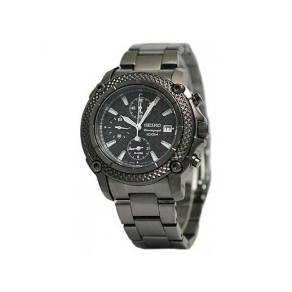 Seiko Quartz SNA779P1 Chronograph Black IP Bracelet | Jam Pria SNA779