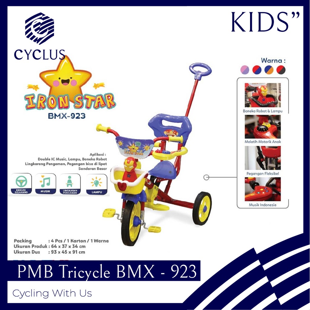 Sepeda Anak Tricycle Roda TIga PMB BMX - 923