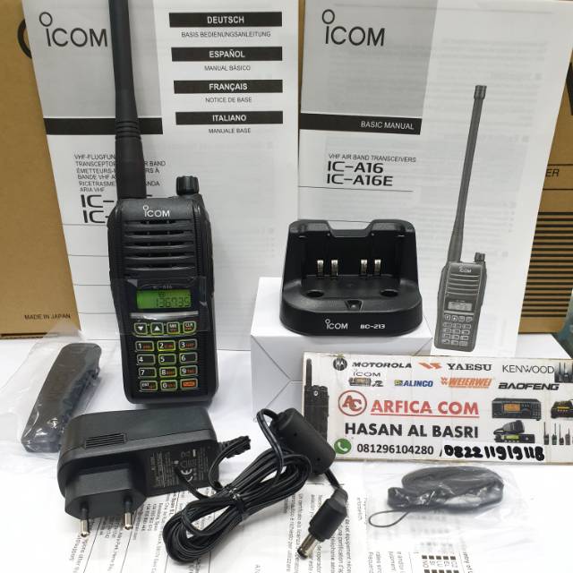 HT AIRBAND ICOM IC-A16e VHF - HT ICOM IC A16 VHF ORIGINAL MURAH