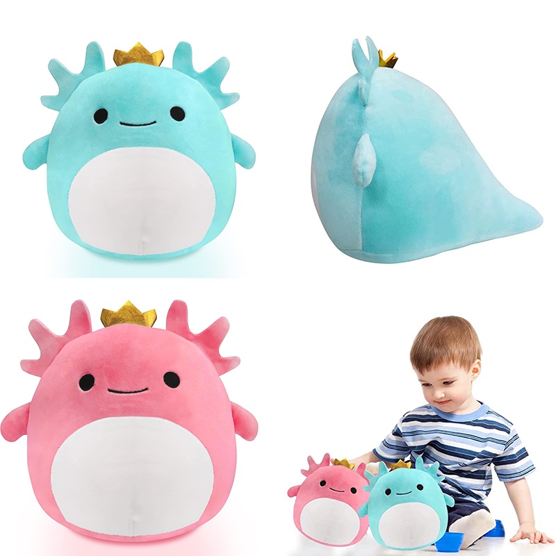 Mainan Mahkota Lembut Axolotl Animal Lucu Boneka Boneka Ulang Tahun Mewah Hadiah Bantal Anak