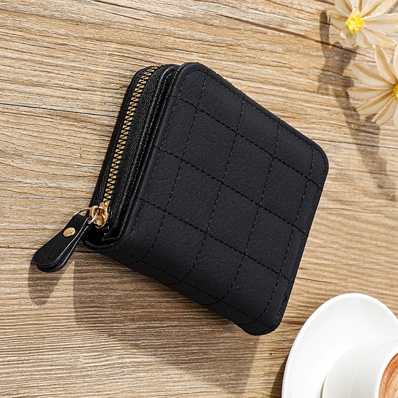 DOMPET LIPAT WANITA KECIL PREMIUM KULIT HITAM KEKINIAN FASHION REVINA IMPORT WA520B5 SIMPLE MINI KOREA SLOT KARTU UANG KOIN RESLETING CEWEK MURAH TIPIS PENDEK REMAJA BRANDED BATAM