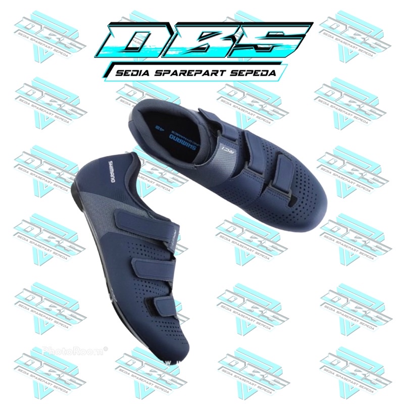 SEPATU SHIMANO RC100 BIRU 40 BLUE SHIMANO ROAD BIKE SHOES RC1