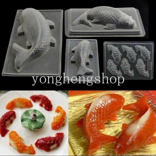3d Cetakan Bentuk Ikan Koi Cetakan Kue Coklat Jelly Sugarcraft Rice Mould DIY Cetakan Dekorasi Kue Alat Kue Dapur Handmade Baking