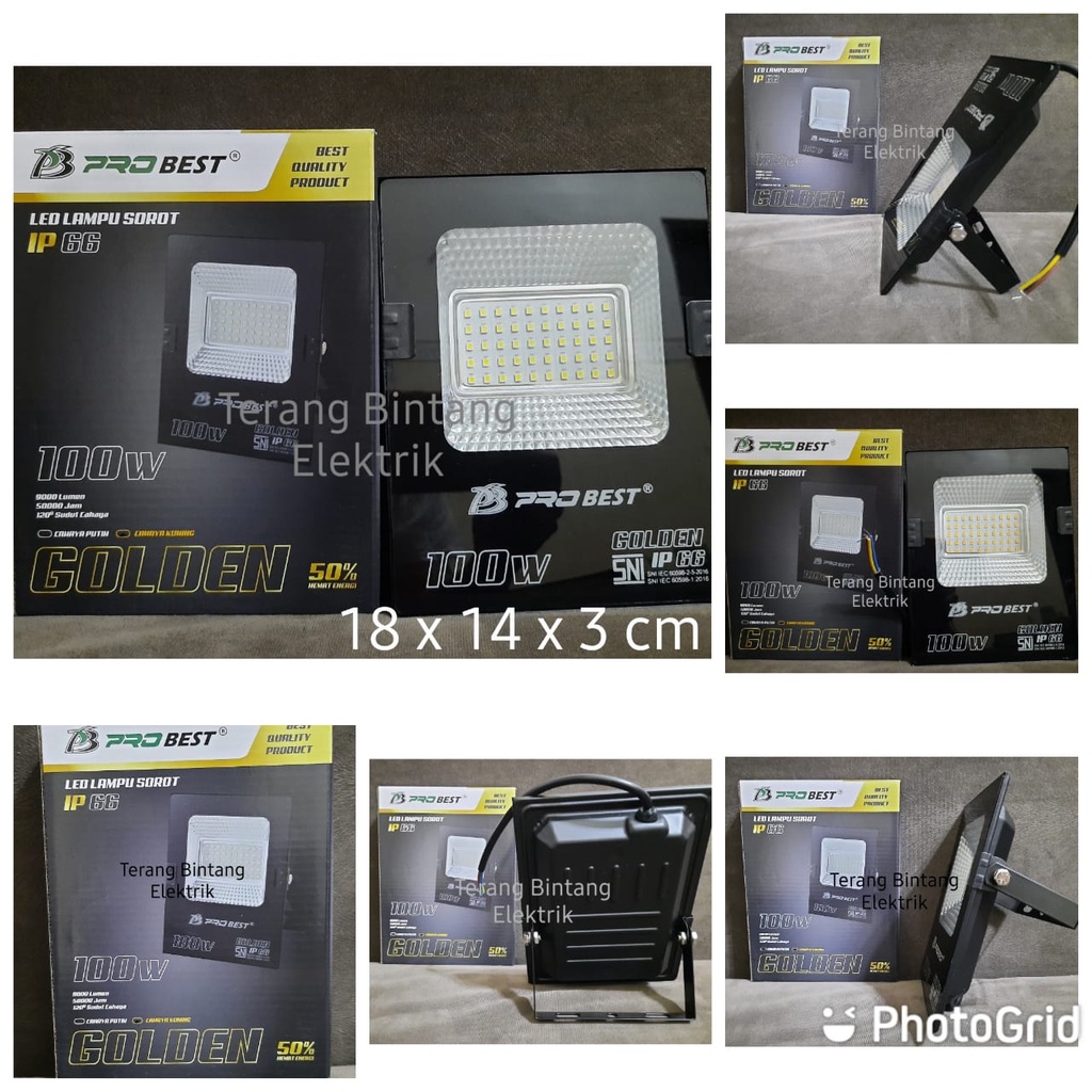 Lampu sorot LED / Lampu tembak LED floodlight - GOLDEN PROBEST 100w 100 watt