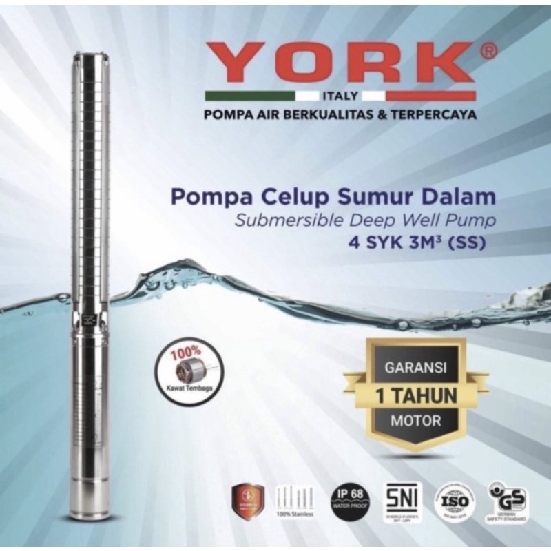 Submersible deep well/ pompa satelit  YORK 4 SYK 3