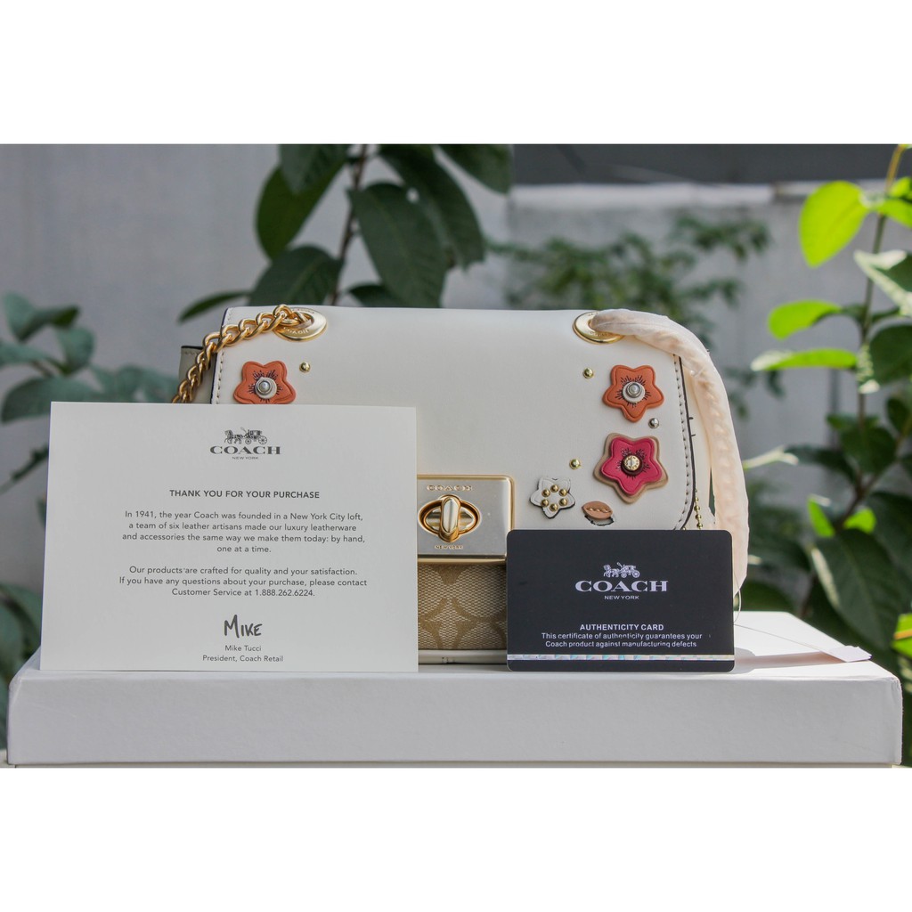 TAS SELEMPANG WANITA MERK COACH MOTIF KANCING BUNGA HIGH QUALITY