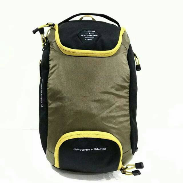 Promo - Tas Selempang Daypack Kalibre Optima 10L - Black Khaki Hitam