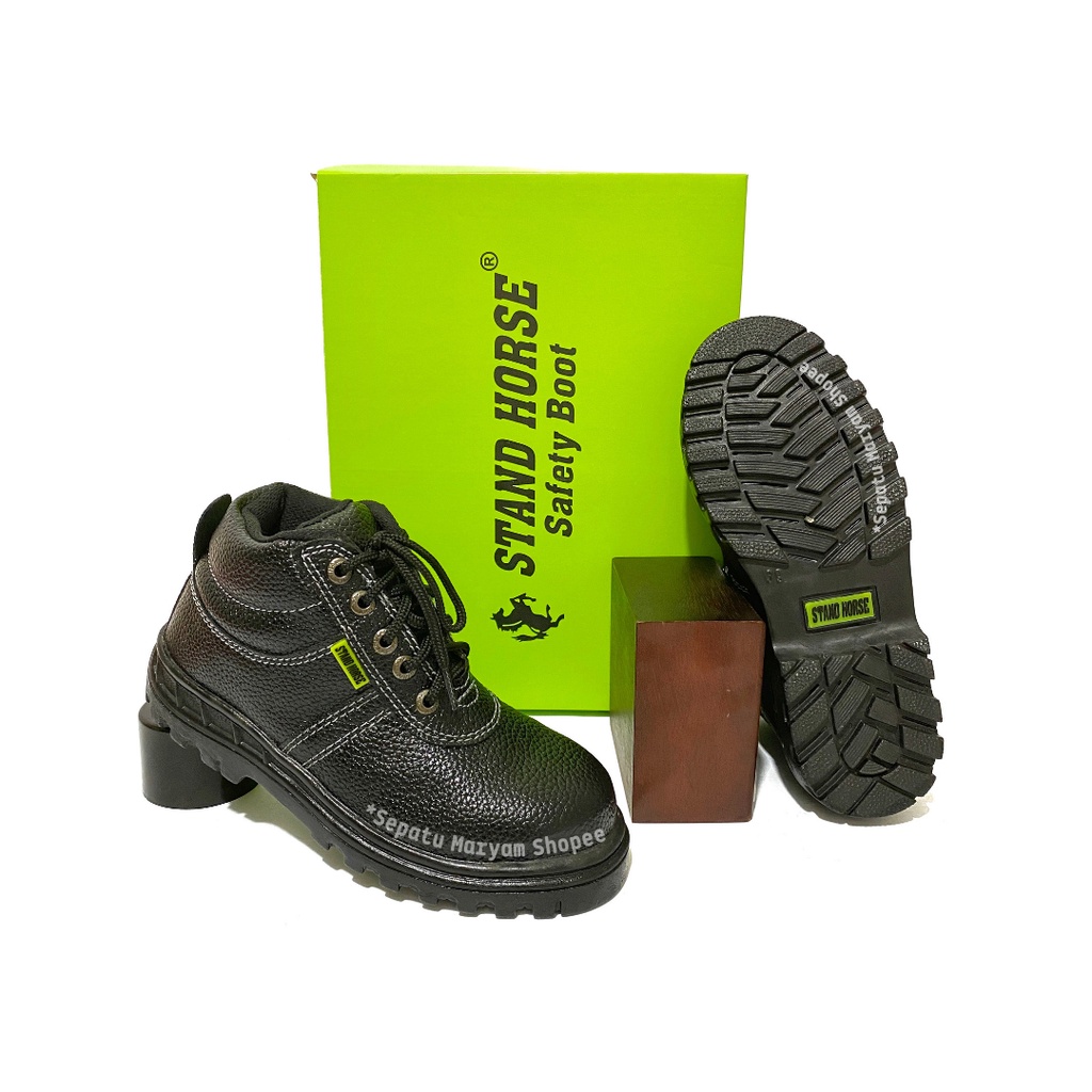 Sepatu Safety Pria Boots Tali Ujung Besi Sepatu Kitchen Sefty Murah Safety Shoes Ori SNI