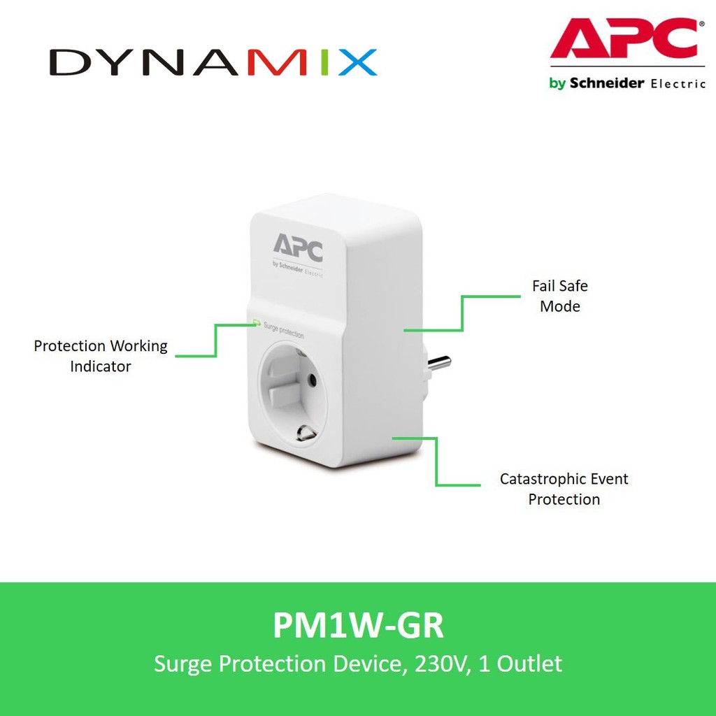 APC PM1W-GR Surge Protector Filter Listrik &amp; Anti Petir | Colokan Anti Petir | Steker 1 port