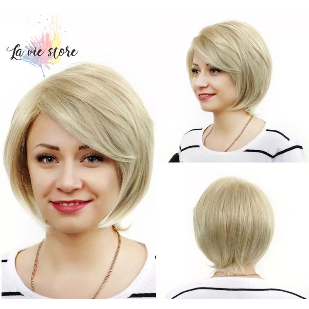 wig bob blonde wig tante blonde kode 07