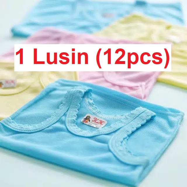 Grosir 1 Lusin Kaos Dalam Singlet Warna Bayi (12 pcs)