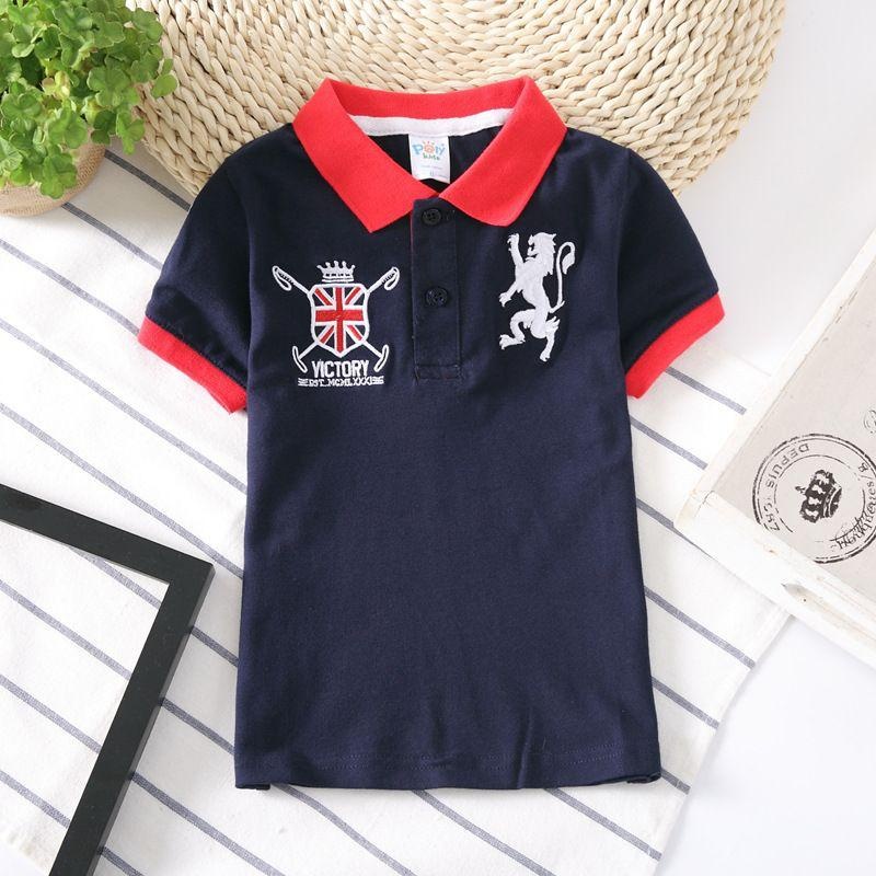 Atasan Baju Kaos Polo Kids Britis Lengan Pendek 5-6 tahun