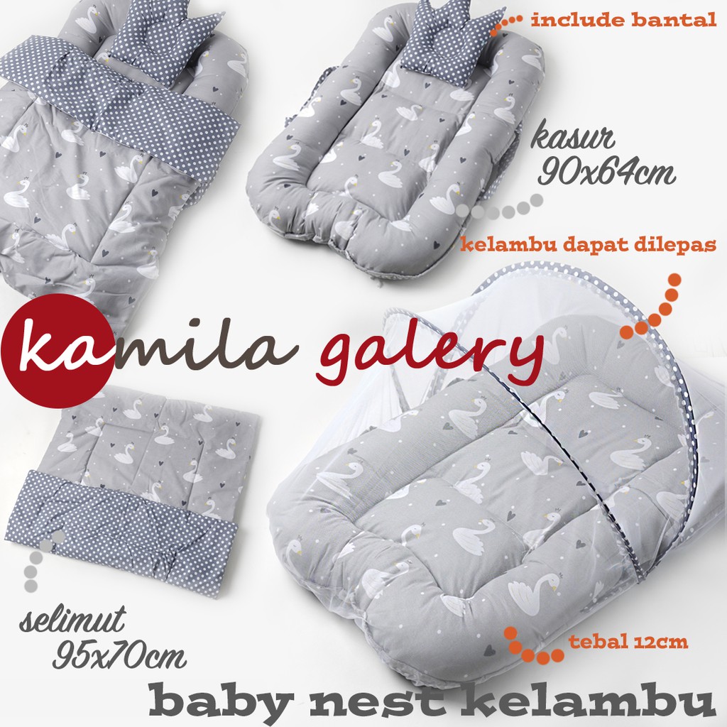 kasur bayi kelambu baby nest + selimut bed cover bayi FREE BANTAL PEYANG CROWN!!