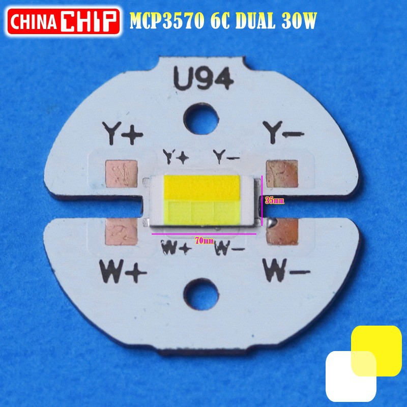 Led Sorot MCP 3570 30W 6C Dual Gold White 2x15W LED BiLED 11V