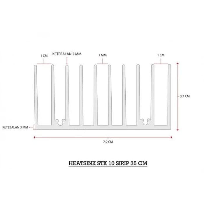 Heatsink 10 Sirip 30 CM / Heatsink Pendingin 30CM 10 Sirip - Tebal / Heatsink Heatsing Elektronik