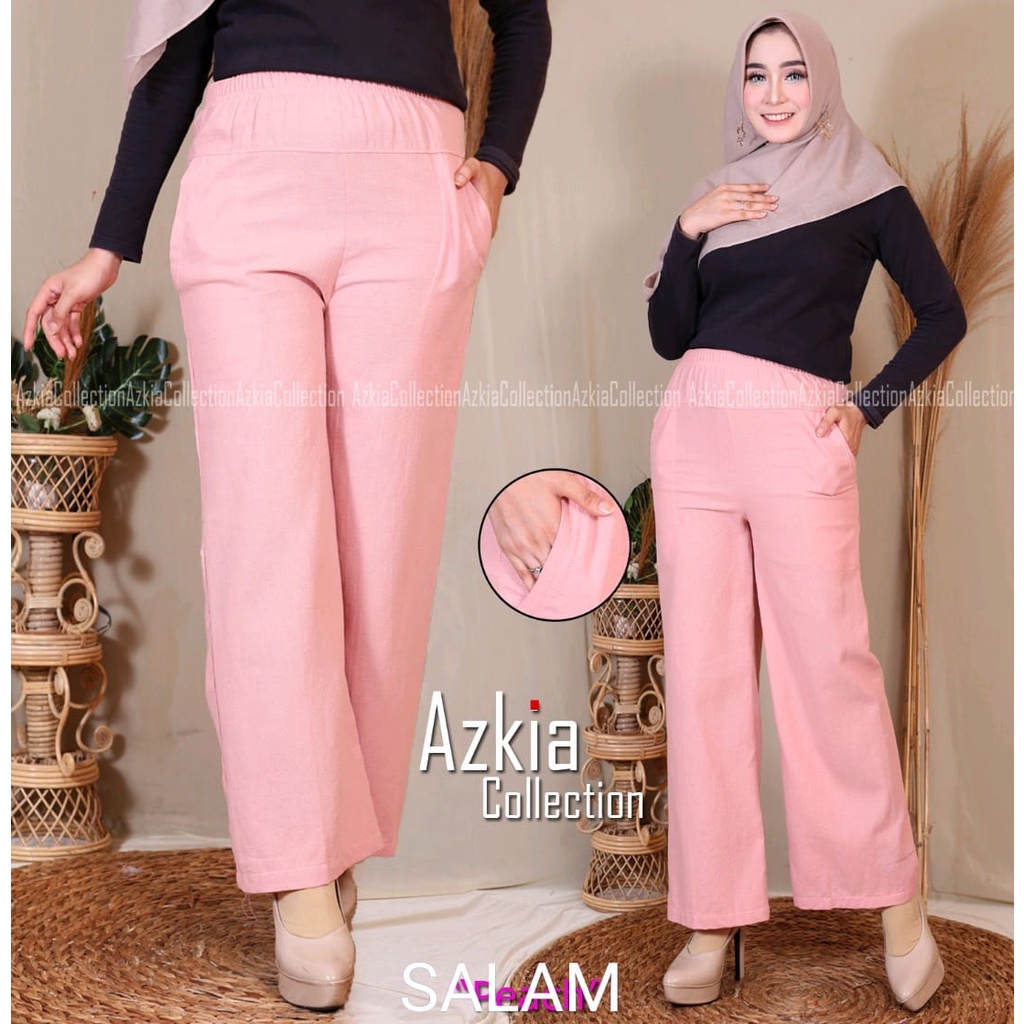 Celana Kulot Wanita Katun Linen Rami