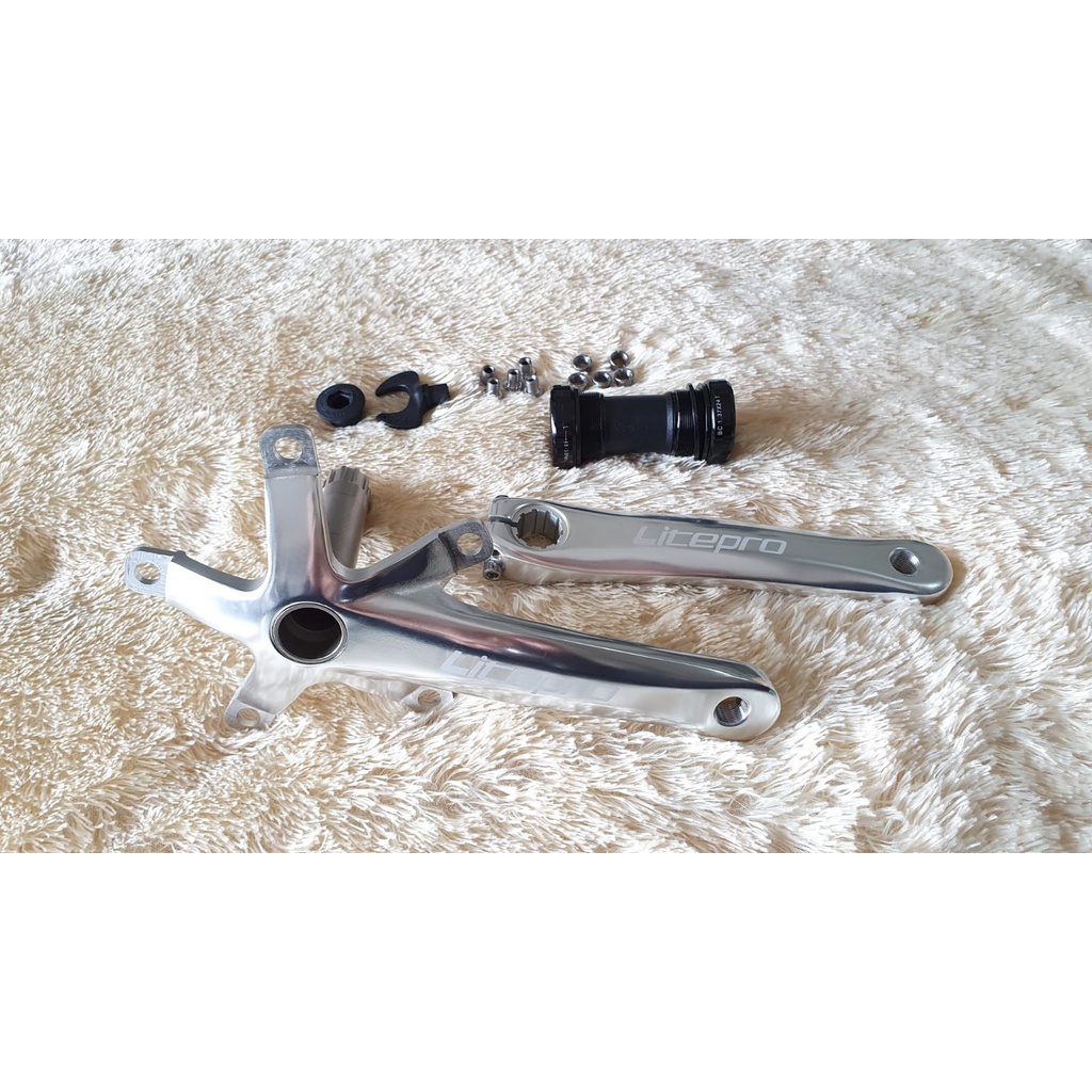 Crank Arm Litepro HT2 BCD 130mm Hollowtech 2 -170mm BB HT2 BCD 130mm Original Sepeda Lipat Seli Balap Road Bike RB