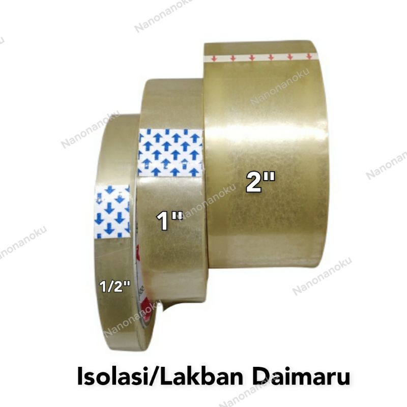 Isolasi/Solatip, Lakban Daimaru (1/2 - 1 - 2 inci) per Buah