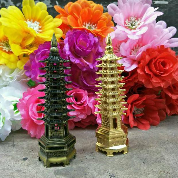 Souvenir China menara Pagoda 9 tingkat Fengshui Tinggi 25CM