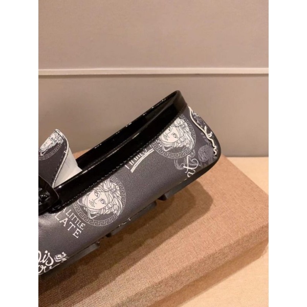 sepatu loafer vers4ce pria slip on cowok mirror men shoes top moccasin