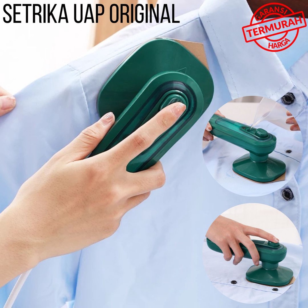 MATAHARI -ORIGINAL SETRIKA UAP MINI TRAVEL / Setrika Uap STEAMER IRON Elektrik Strika Genggam Portable Hemat Listrik 30 WATT