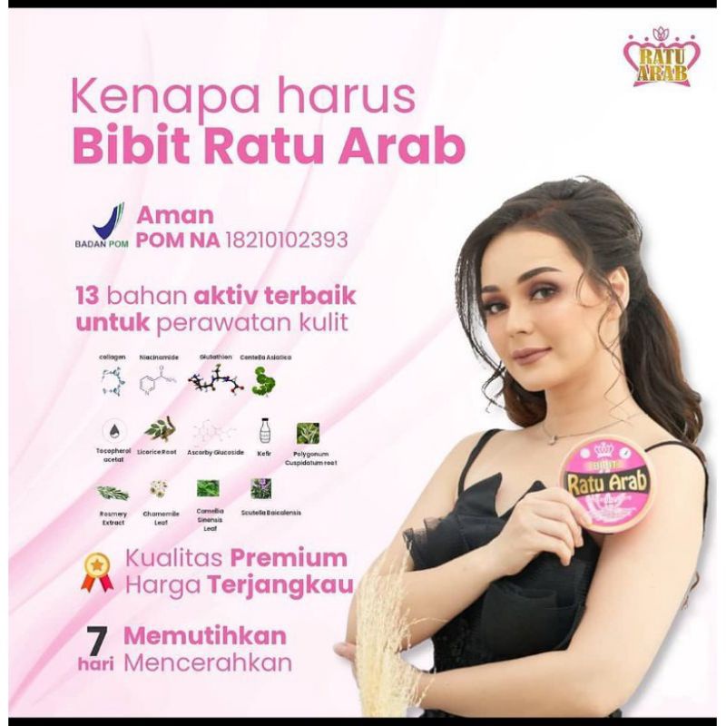 BIBIT RATU ARAB ORIGINAL BPOM ( PEMUTIH BADAN PALING AMPUH )