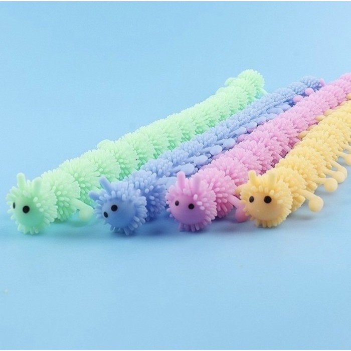 Caterpillar Worm Noodle Stretch Unicorn String Cacing Fidget Toys Toy