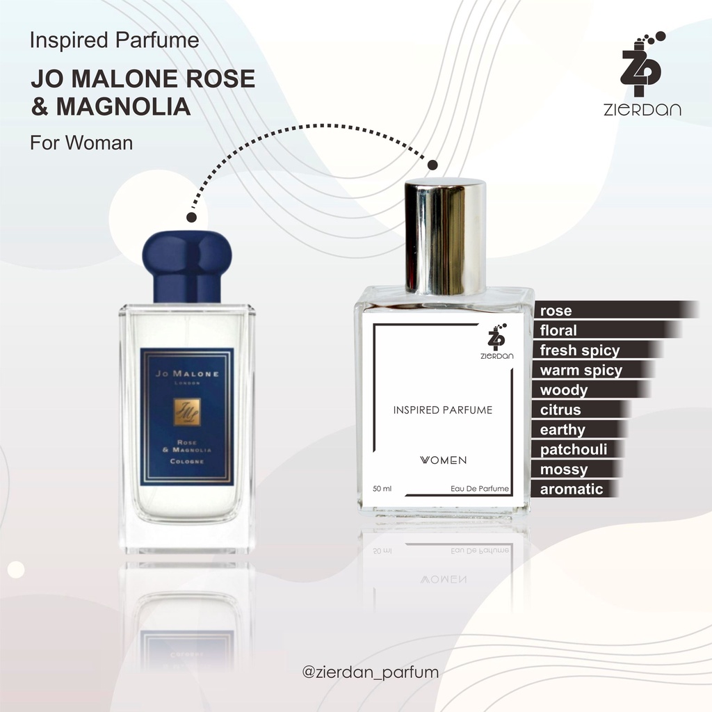 Zierdan Inspired Parfum Jo Malone Rose &amp; Magnolia Parfume Farfum Minyak Wangi Tahan Lama Wanita Cewek