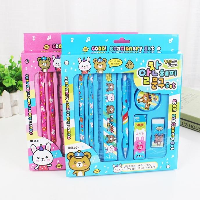 

7 In 1 Set Stationery Tas Alat Tulis Sekolah Untuk Hadiah Ulang Tahun