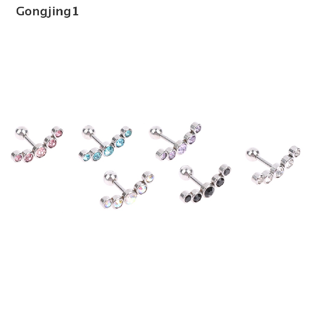 Gongjing1 1Pc Anting Tindik Tulang Rawan Telinga Bahan Stainless Steel