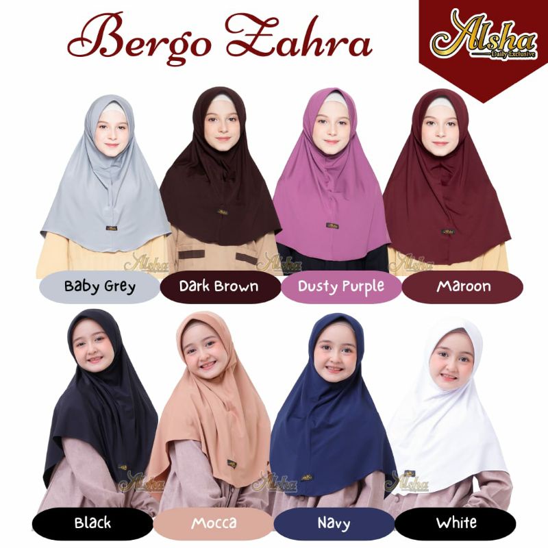 Jilbab Sekolah Jersey Anak Premium Adem - Bergo Zahra by Alsha Daily