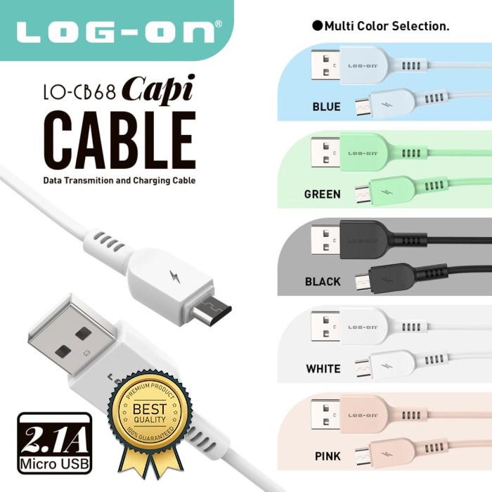 KABEL MICRO DAN TYPE C 1M CAPI LOGON LO-CB68 PREMIUM QUALITY