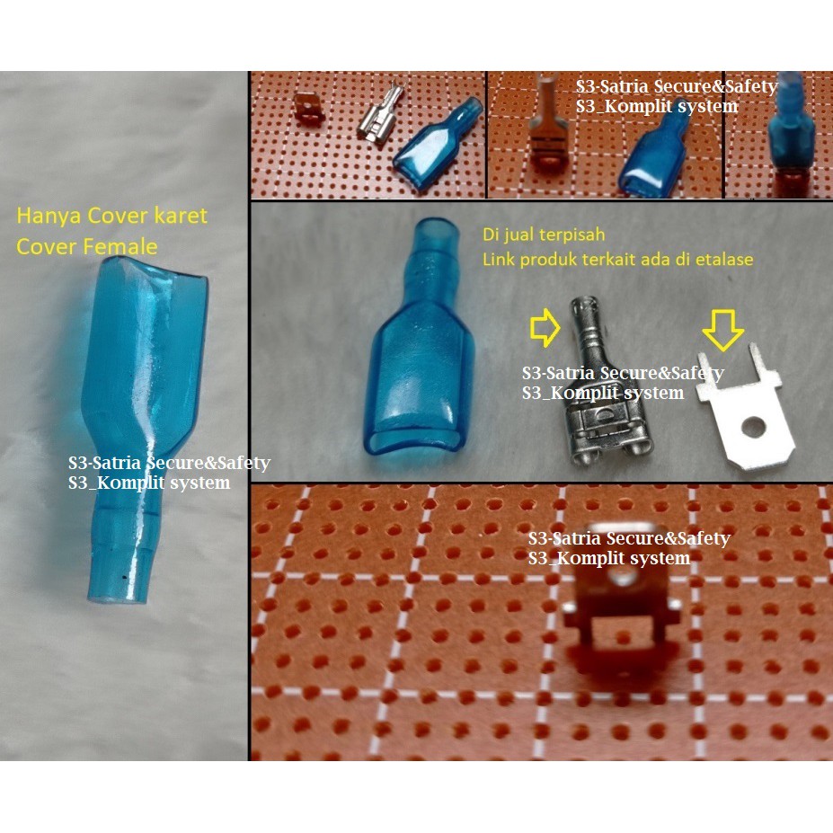 Gepeng 6.3 mm cover Karet Skun Pcb female scun sekun 6.3mm 6,3mm 6,3