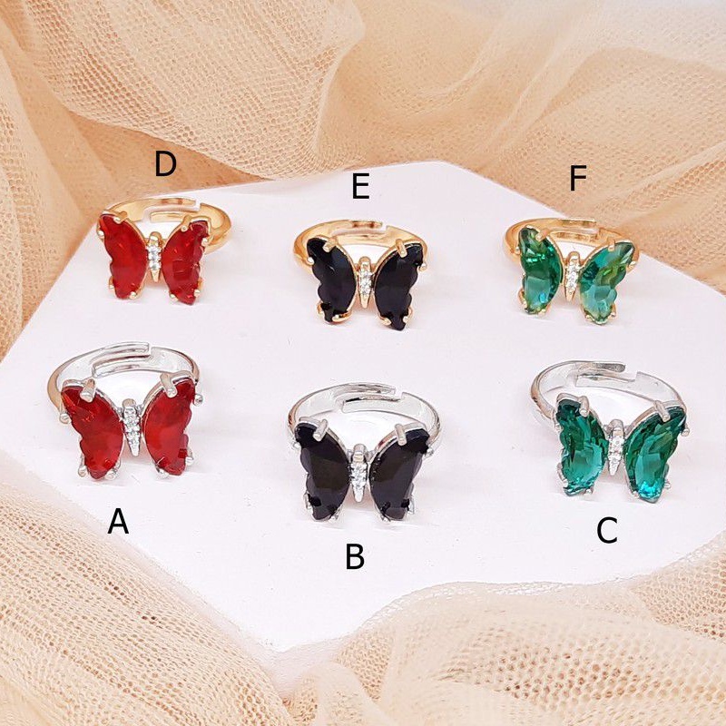 Cincin Pesta Wanita Kupu Kupu Silver Gold Xuping Free Size - BR576