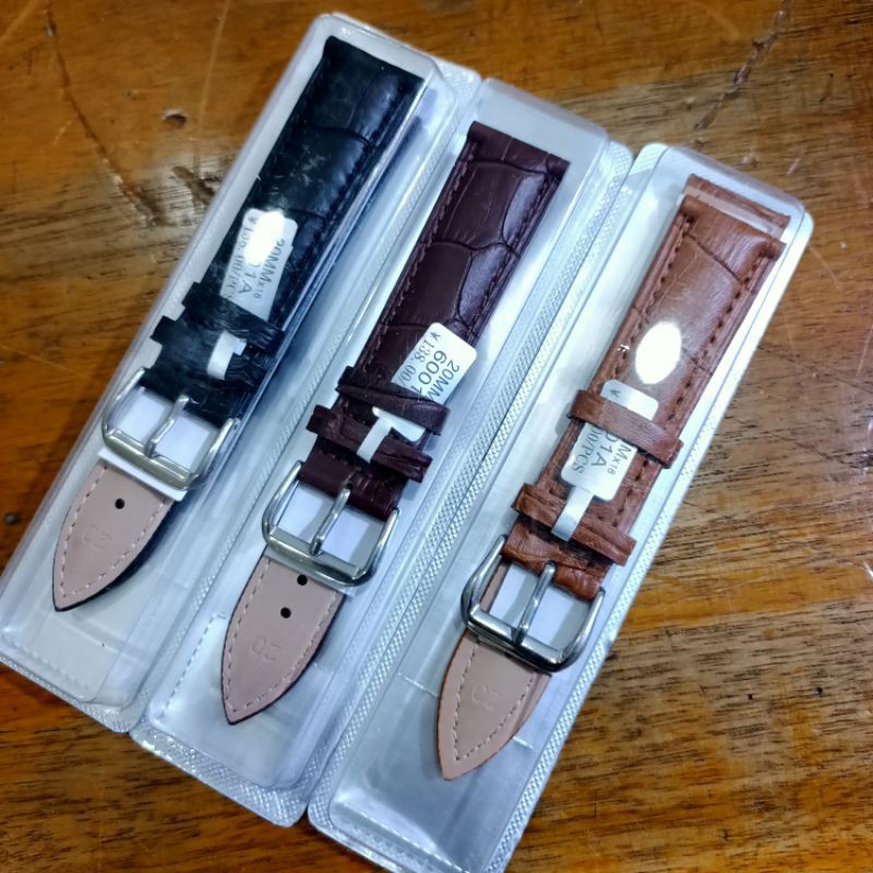 strap jam tangan cewek,cowok//genuine leather strap/tali kulit TIMEKING MOTIF ORIGINAL