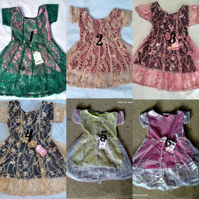 dress brokat anak cewek baby usia 1-4 tahun