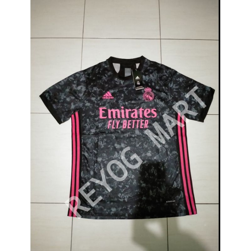 JERSEY REAL MADRID 3RD 2021 GRADE ORI HITAM PINK TERBARU IMPORT