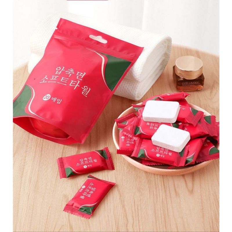 Lap Tangan ajaib Tisu Handuk Portabel Traveling Praktis Tissue Permen Handuk mini Terkompresi Handuk Muka Portable