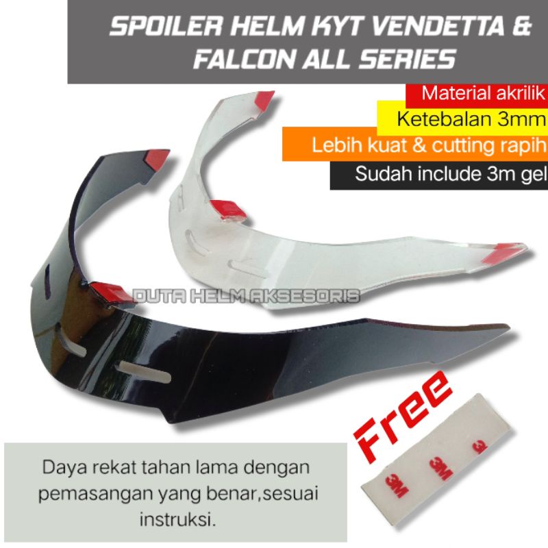 SPOILER HELM KYT VENDETTA 2 KYT FALCON Aksesoris Helm Full Face Termurah