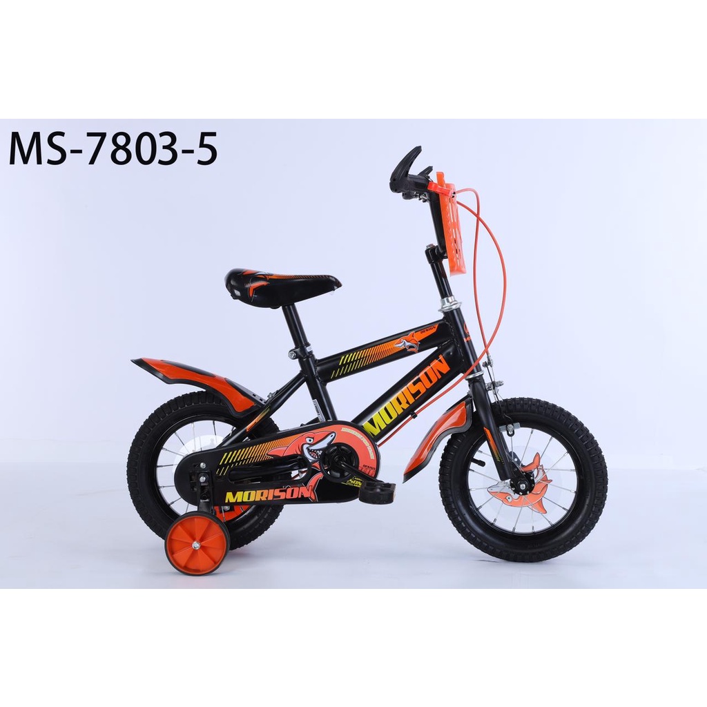 Sepeda anak cowok BMX mini morison 12 inch ban karet pompa roda 3 4 samping Garansi-3