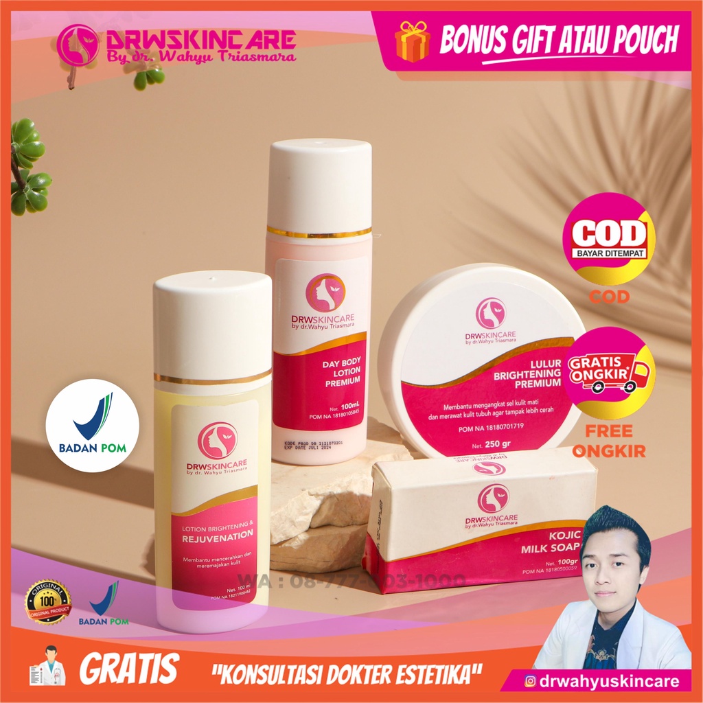 Paket Pemutih Badan DRW SKINCARE / Paket Hemat Body Whitening DRW SKINCARE