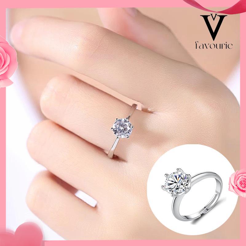 [COD]cincin fashion cincin berlian enam cabang cincin berlian mahkota-FA