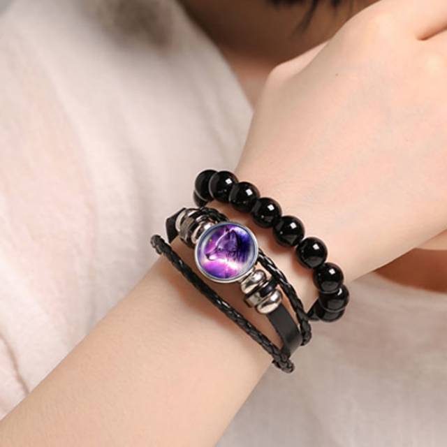 Terbaru! Gelang Custom Tema Galaxy Hewan Cantik Kulit Multilayer