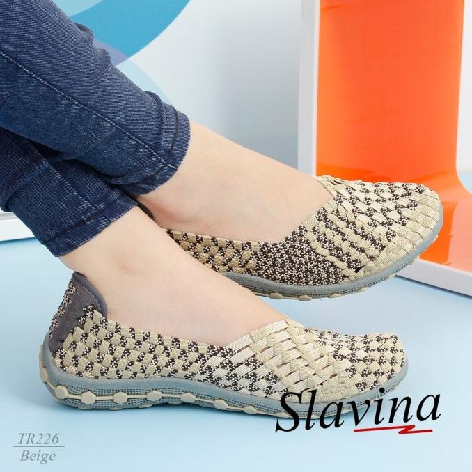 SEPATU RAJUT WANITA SLAVINA TERBARU IMPORT KEKINIAN SANTAI MURAH TR226 Termurah