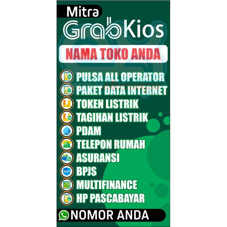 Banner Spanduk GrabKios uk. 50cm x 100cm