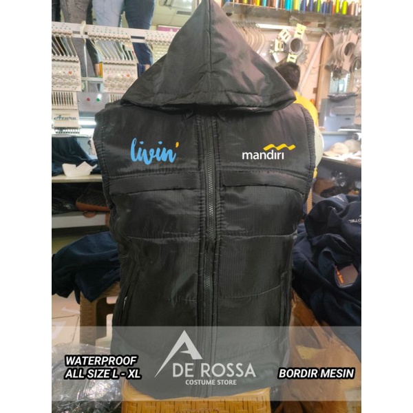 Livin - Mandiri Jaket Bank jaket rompi Logo Mandiri Waterproof BORDIR