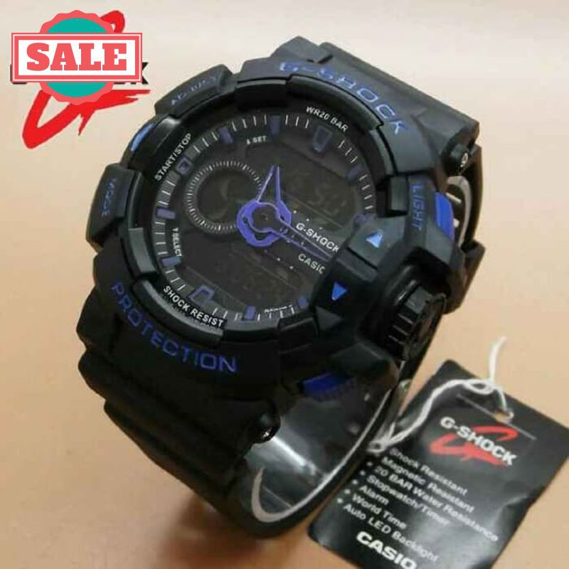 Murah JAM TANGAN PRIA - G SHOCK GBA 400 BLACK JARUM BLUE
