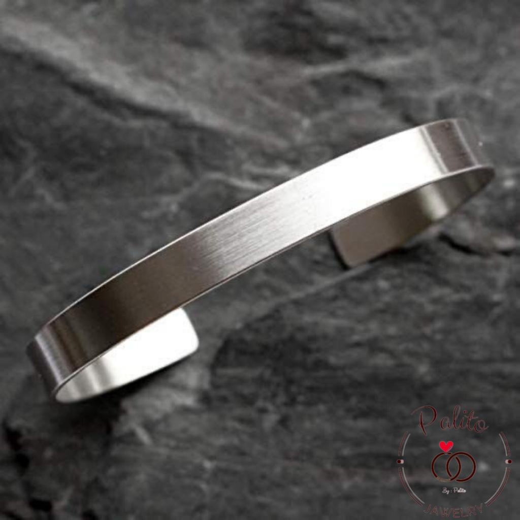 [GRATIS UKIR NAMA] GELANG BAJA TITANIUM PRIA KEREN UNIK DAN MANTAP ANTI KARAT DAN TIDAK LUNTUR TERBARU