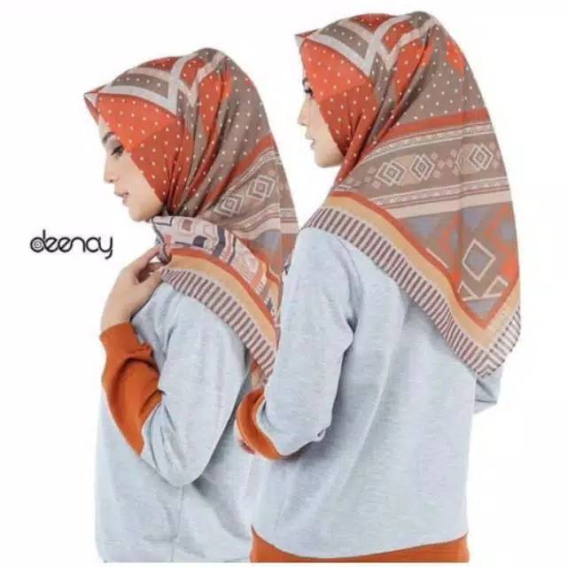 Kerudung segiempat Deenay kw motif TERACOTA